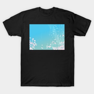 Cherry Blossoms Petals On River T-Shirt